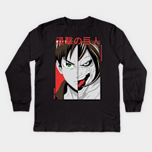 Eren Jeager Kids Long Sleeve T-Shirt